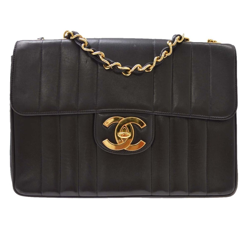 Chanel Vintage Classic Single Flap Vertical Quilt Lambskin Jumbo